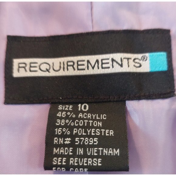 Requirements Women’s Purple Polyester Blend Tweed Blazer Jacket Size 10 - Picture 5 of 8